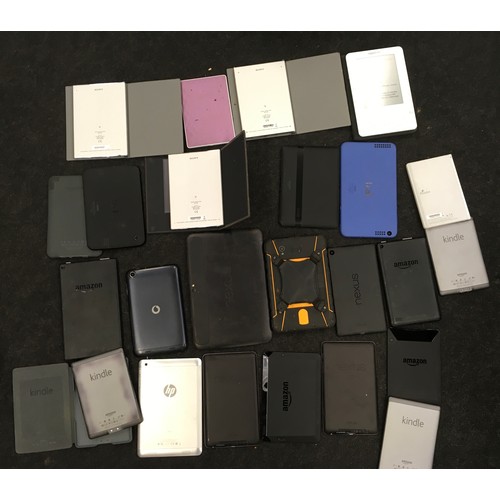 162 - A collection of various tablets to include kindles, Sony etc