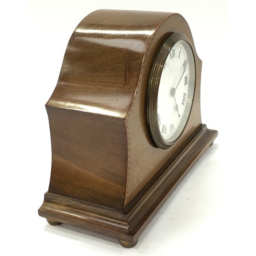 356 - Edwardian inlaid mantle clock by Buren - Switzerland.