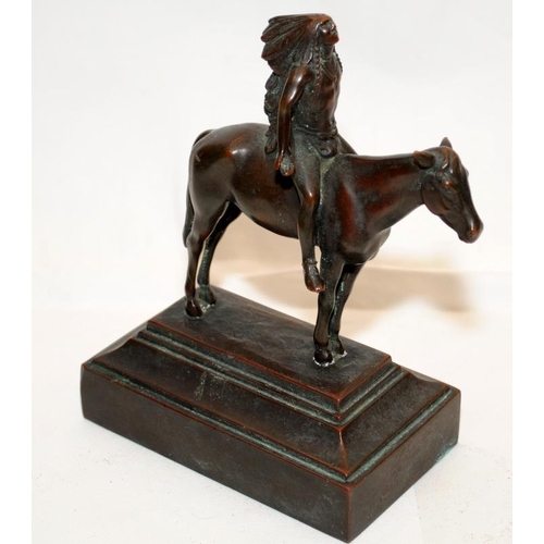 281 - 'Appeal to the Great Spirit' by C E Dallin. Iconic Native American figure cast in bronze. 20cms tall