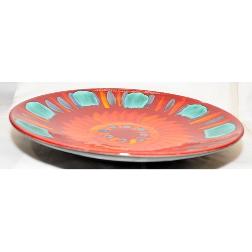 282 - Large Poole Pottery charger in the Living Glaze Volcano pattern. C/w box and wall hanging frame. 39c... 