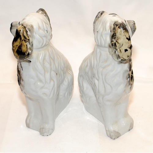 287 - Pair of vintage Staffordshire flat back dogs