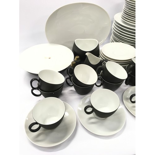 310 - Rosenthal Continental China Raymond Loewy mid 20th century tea/dinner service in the Charcoal colour... 