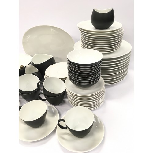 310 - Rosenthal Continental China Raymond Loewy mid 20th century tea/dinner service in the Charcoal colour... 