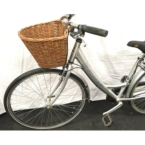 236 - A Dawes Haarlem silver bicycle. Three gears. 16” frame size, 28” wheel size.