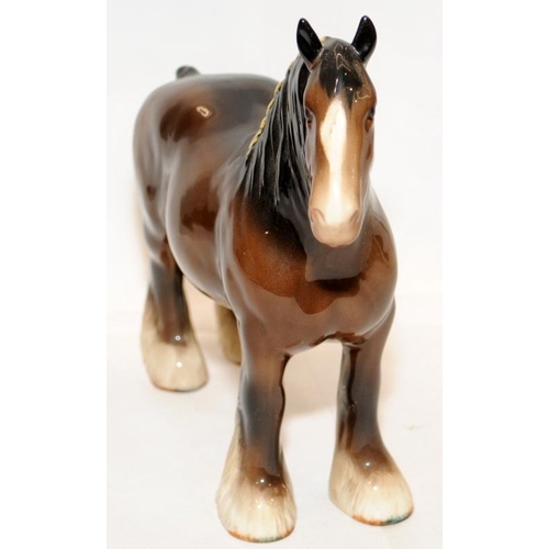 291 - Large Beswick glossy shire horse, 22cms tall