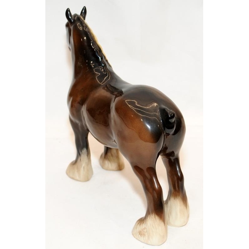 291 - Large Beswick glossy shire horse, 22cms tall