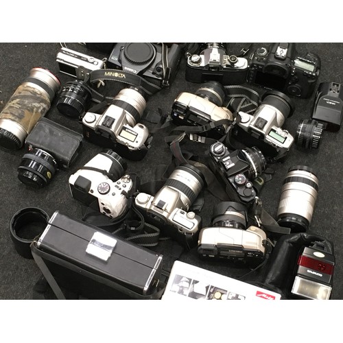 211 - Various cameras and lenses.