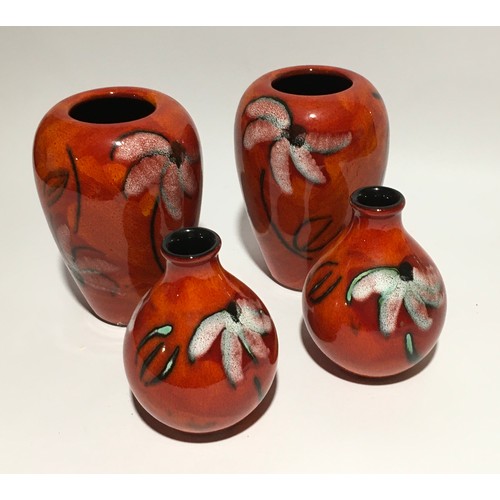 9 - Poole Pottery living glaze Daisy pair of vases approx 7