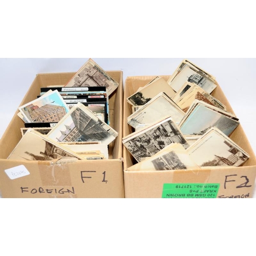 329 - 4000 vintage foreign postcards contained in a number of boxes