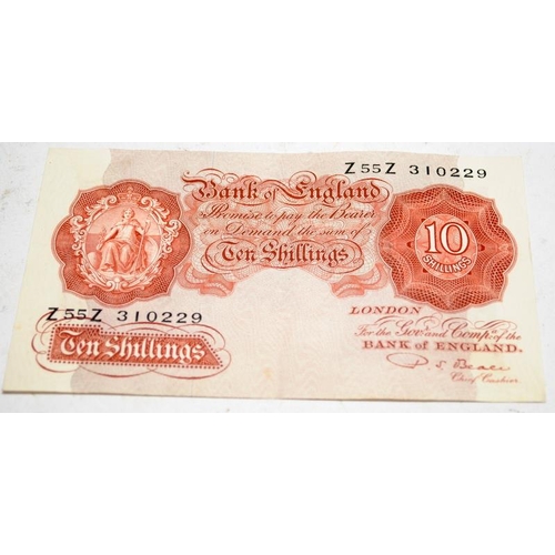 81 - Uncirculated Ten Shillings note with less common PS Beale Chief Cashier signature. Z55Z prefix. Lot ... 