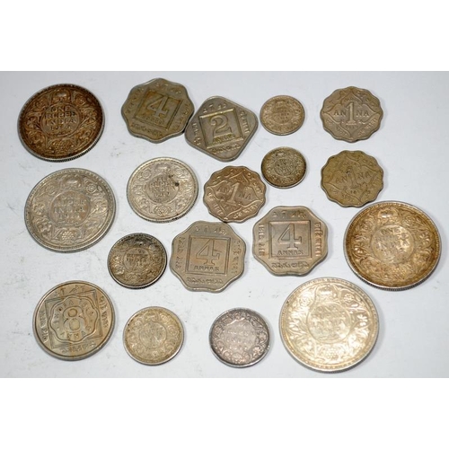 40 - India 4 George V Rupees and other coins