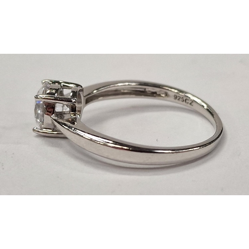 366 - A 925 silver CZ solitaire ring Size P