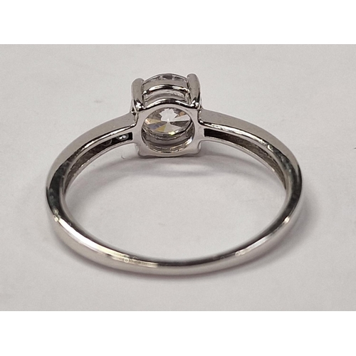 366 - A 925 silver CZ solitaire ring Size P