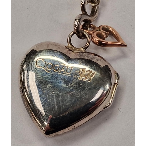 419 - A Clogau Welsh gold/silver locket and chain