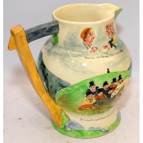 286 - Crown Derby Fieldings musical ceramic jug 