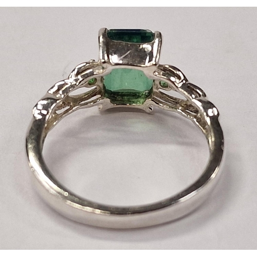 385 - Mystic green topaz 925 silver ring, Size L 1/2.