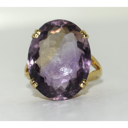 377 - 14ct Gold Amethyst ring. Size S.