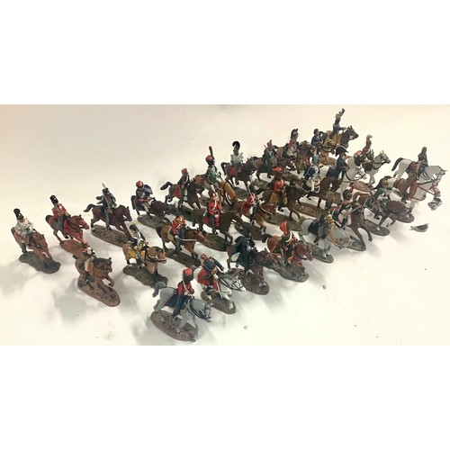 168 - Collection of 29 Del. prado Napoleonic Era painted metal soldiers on horseback with their related ma... 