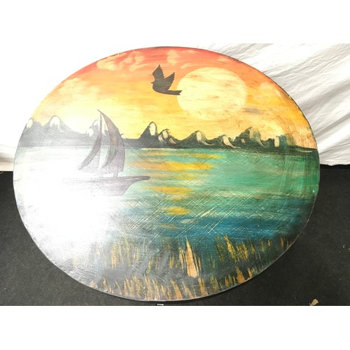 489 - Painted circular table (228)