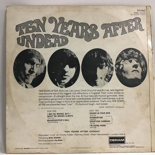 66 - RARE MONO LP TEN YEARS AFTER ALBUM ‘UNDEAD’ pressed here in 1968 on Deram DML 1023. Album is in Ex c... 