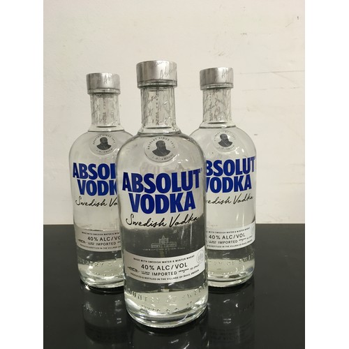 3 - 3 x 700ml bottle of Absulut Vodka. (1)