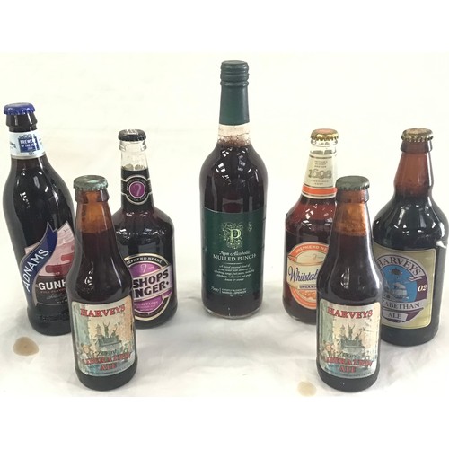 26 - Vintage bottles of alcohol. 7 bottles in total to include mulled punch, ales and beers.