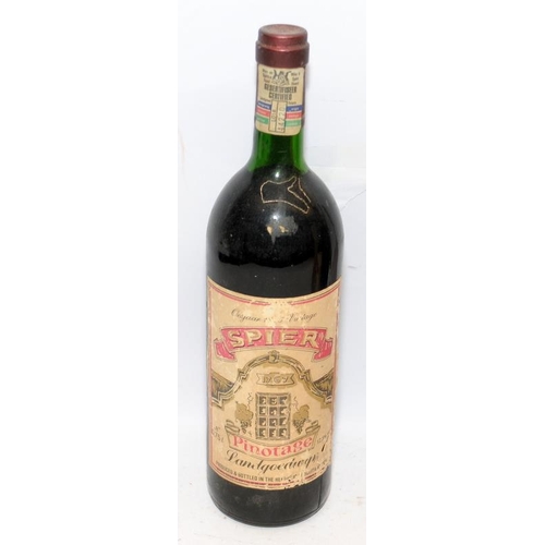 22 - 2 x 70cl bottles South African Spier Pinotage 1970's vintage wine. Some rubbing to labels, vintage d... 