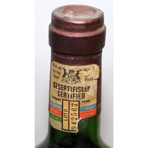 22 - 2 x 70cl bottles South African Spier Pinotage 1970's vintage wine. Some rubbing to labels, vintage d... 