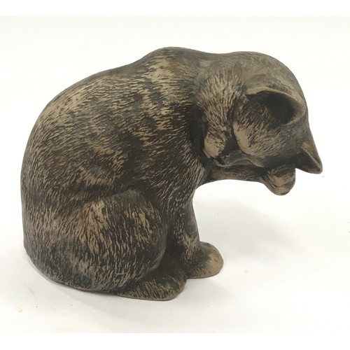 45 - Poole Pottery stoneware Kitten washing model adapted by Alan White 4.5