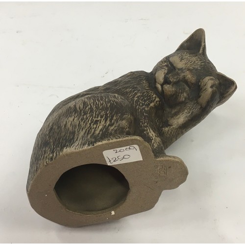 45 - Poole Pottery stoneware Kitten washing model adapted by Alan White 4.5