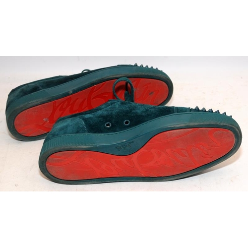 84 - Pair Christian Louboutin Louis Junior Spikes Orlato Suede sneakers, size UK9 (47c)