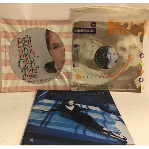 55 - SELECTION OF VARIOUS BELINDA CARLISLE 12” VINYL. This set of records includes the clear vinyl copy o... 