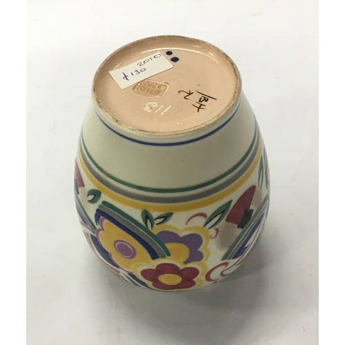 79 - Poole Pottery shape 266 AR pattern vase 5.6