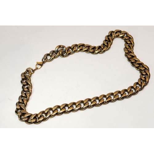 220 - A yellow metal chain together with another and two white metal rings. (POCA 47, H18, 18)