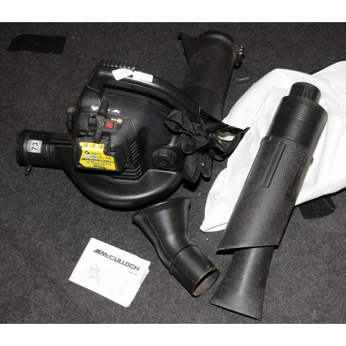 490 - McCulloch BVM 240 leaf blower with bag and user manual (D2)