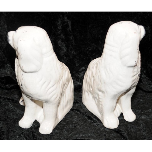 1 - Pair of vintage Staffordshire Dogs, 23cms tall