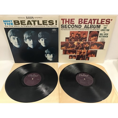 6 - THE BEATLES X 2 VINYL LP RECORDS. Here we have copies of 'Meet The Beatles' on US Capitol ST 2047 fo... 