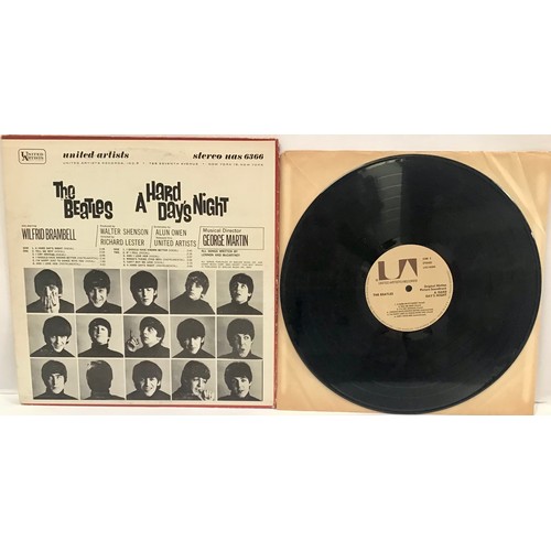 38 - BEATLES LP VINYL RECORD 'A HARD DAYS NIGHT'. A USA copy found here on United Artists UAS 6366 from 1... 