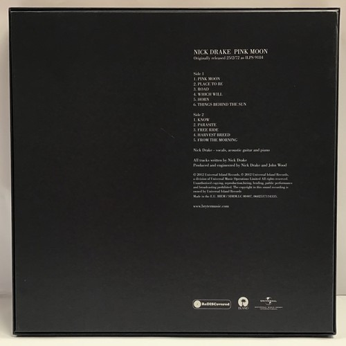 104 - NICK DRAKE ‘PINK MOON’ 2012 ISSUE BOX SET. This is a 2012 Reissue box set with poster and lyric inse... 