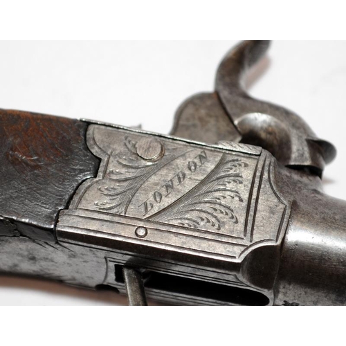 54 - Antique early 19th century pocket flintlock single shot pistol by renowned gunsmith H Nock in excell... 