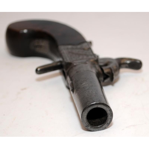 54 - Antique early 19th century pocket flintlock single shot pistol by renowned gunsmith H Nock in excell... 