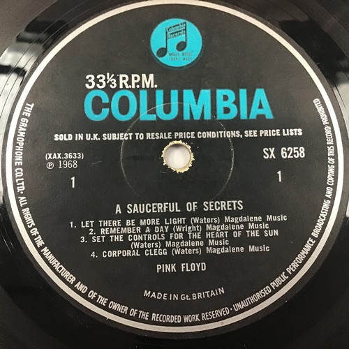 20 - PINK FLOYD 'A SAUCERFUL OF SECRETS' VINYL LP RECORD. Iconic Floyd record here pressed in Mono on Blu... 