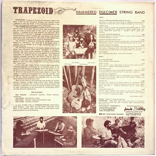 43 - TRAPEZOID HAMMERED DULCIMER STRING BAND VINYL LP. This bluegrass album is from 1981 on Traditional R... 