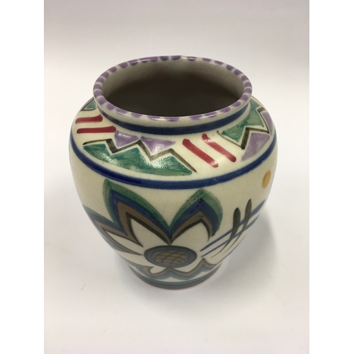 154 - Poole Pottery shape 113 QD pattern vase 4.5