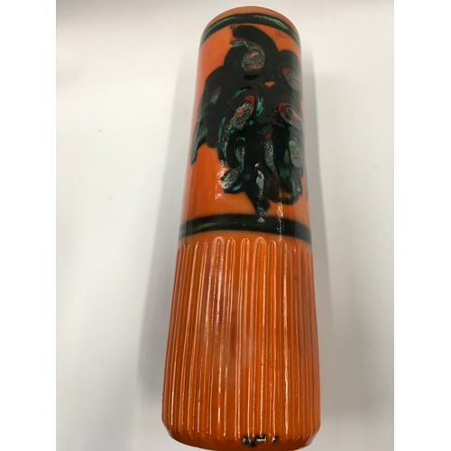 180 - Poole Pottery Delphis shape 85 carved vase / stick stand 16