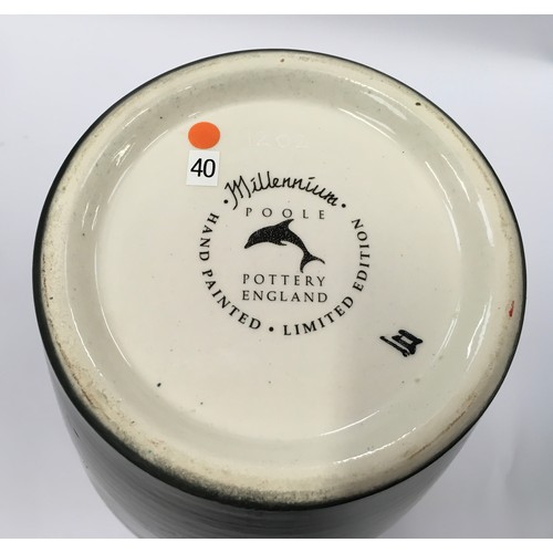 194 - Poole Pottery Millennium Vase limited edition with certificate of Authenticity 1202/2000, 13.5