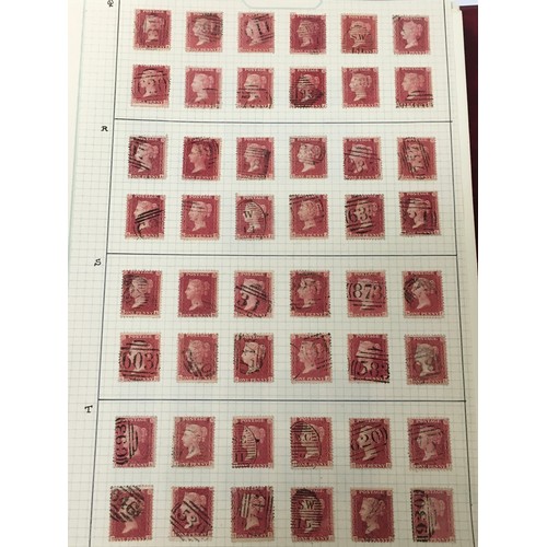 184 - Red album of stamps coll. no 1. Good collection of penny reds and 2d blues (Ref 400).