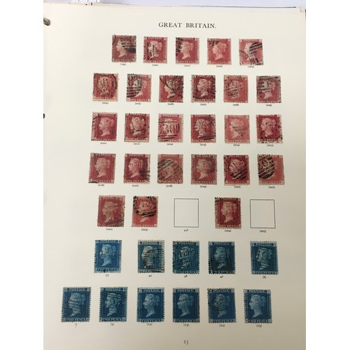 184 - Red album of stamps coll. no 1. Good collection of penny reds and 2d blues (Ref 400).