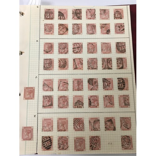 184 - Red album of stamps coll. no 1. Good collection of penny reds and 2d blues (Ref 400).