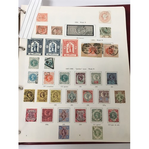 184 - Red album of stamps coll. no 1. Good collection of penny reds and 2d blues (Ref 400).